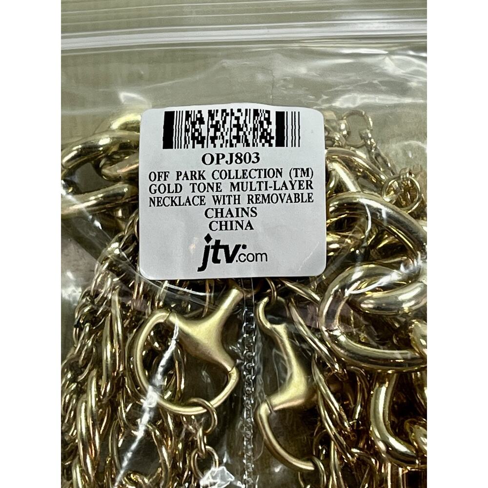 JTV Off Park Collection GOLD TONE MULTI-LAYER Necklace w/ Removable Chains- NWT - Picture 7 of 13